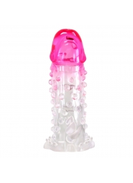 Прозрачно-розовая насадка на пенис Wilford - 13,5 см. - Baile - в Благовещенске купить с доставкой