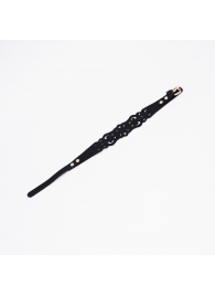 Черный ажурный чокер с золотистой фурнитурой - Crazy Handmade - купить с доставкой в Благовещенске