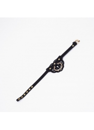 Черный чокер с клепками и золотистой фурнитурой - Crazy Handmade - купить с доставкой в Благовещенске