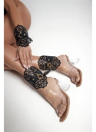 Черный фигурные оковы с золотистой фурнитурой - Crazy Handmade - купить с доставкой в Благовещенске