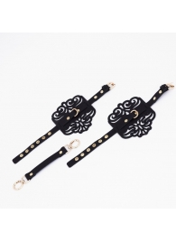 Черный фигурные оковы с золотистой фурнитурой - Crazy Handmade - купить с доставкой в Благовещенске