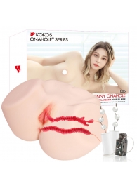 Мастурбатор-полуторс с двойным слоем материала и вибрацией Jenny Onahole Real Vagina - KOKOS - в Благовещенске купить с доставкой