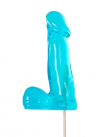 Голубой леденец в форме члена со вкусом блю кюрасао - 173 гр. - Sosuчki - купить с доставкой в Благовещенске