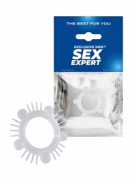 Эластичное эрекционное кольцо с шишечками и шипами - Sex Expert - в Благовещенске купить с доставкой