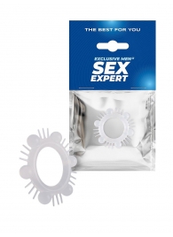 Эластичное эрекционное кольцо с шипиками и шариками - Sex Expert - в Благовещенске купить с доставкой