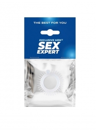 Эластичное эрекционное кольцо с шипиками и шариком - Sex Expert - в Благовещенске купить с доставкой