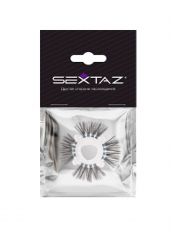 Эластичное эрекционное кольцо с черными «ресничками» - Sextaz - в Благовещенске купить с доставкой