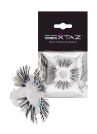 Эластичное эрекционное кольцо с черными «ресничками» - Sextaz - в Благовещенске купить с доставкой