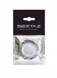 Эластичное эрекционное колечко с черными «ресничками» - Sextaz - в Благовещенске купить с доставкой