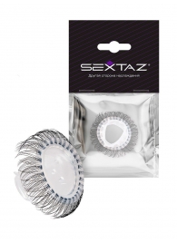 Эластичное эрекционное кольцо с длинными черными «ресничками» - Sextaz - в Благовещенске купить с доставкой