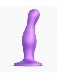Фиолетовая насадка Strap-On-Me Dildo Plug Curvy size M - Strap-on-me - купить с доставкой в Благовещенске