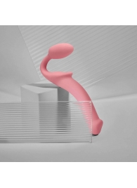 Розовый безремневой страпон Strap-on-me Semi-Realistic Bendable Strap-On size L - Strap-on-me - купить с доставкой в Благовещенске