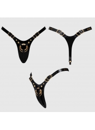 Черный пояс для фиксации насадок Strap-On-Me Leatherette Harness Fabulous - Strap-on-me - купить с доставкой в Благовещенске