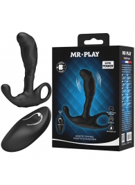 Черный изогнутый массажёр простаты с вибрацией и пультом ДУ - Baile - в Благовещенске купить с доставкой