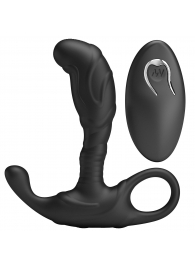 Черный изогнутый массажёр простаты с вибрацией и пультом ДУ - Baile - в Благовещенске купить с доставкой