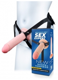 Мужской полый страпон на регулируемых ремешках - 22 см. - Sex Expert - купить с доставкой в Благовещенске