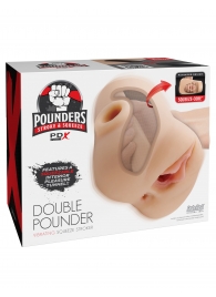 Телесный мастурбатор с вибрацией Double Pounder Vibrating Squeeze Stroker - Pipedream - в Благовещенске купить с доставкой