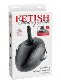 Черный надувной мяч с платформой для фиксации дилдо Body Dock Inflatable Love Ball - Pipedream - купить с доставкой в Благовещенске