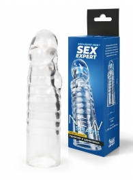 Прозрачная закрытая насадка на член - 15 см. - Sex Expert - в Благовещенске купить с доставкой