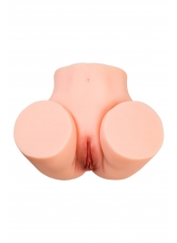 Телесный мастурбатор в форме попки с 2 любовными входами - No Name - в Благовещенске купить с доставкой