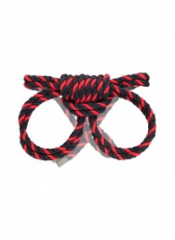 Черно-красные наручники-оковы ’’Узел-омега’’ из хлопковой веревки - Pecado - купить с доставкой в Благовещенске