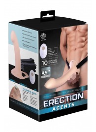Телесный полый страпон с вибрацией Erection Agents - 24,1 см. - NMC - купить с доставкой в Благовещенске