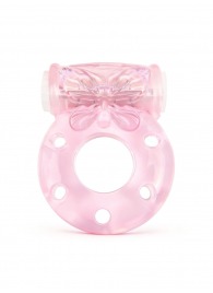 Розовое эрекционное виброкольцо с бабочкой - 1137 - в Благовещенске купить с доставкой