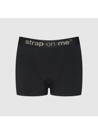 Черные трусики-боксеры для фиксации насадок Strap-on-me Harness Lingerie Allure - size S - Strap-on-me - купить с доставкой в Благовещенске