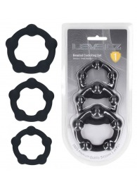 Набор из 3 эрекционных колец Beaded Silicone Cockring Set - Shots Media BV - в Благовещенске купить с доставкой