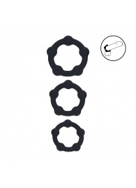 Набор из 3 эрекционных колец Beaded Silicone Cockring Set - Shots Media BV - в Благовещенске купить с доставкой