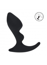 Черная анальная пробка для массажа простаты Double Ripple Silicone Prostate Massager - Shots Media BV - в Благовещенске купить с доставкой