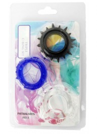 Набор из 3 эрекционных колец разного цвета и рельефа - Boys of Toys - в Благовещенске купить с доставкой