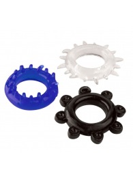 Набор из 3 эрекционных колец разного цвета и рельефа - Boys of Toys - в Благовещенске купить с доставкой