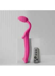 Ярко-розовый безремневой страпон Strap-on-me Vibrating Bendable Strap-On size M - Strap-on-me - купить с доставкой в Благовещенске