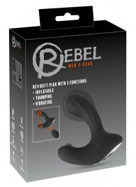 Черная анальная вибропробка с функцией расширения RC Butt Plug with 3 functions - Orion - в Благовещенске купить с доставкой