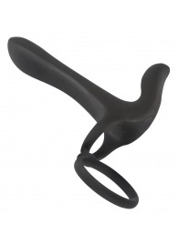 Черная насадка на член с вибрацией Couple’s Vibrator - Orion - в Благовещенске купить с доставкой