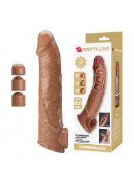 Карамельный фаллоудлинитель с подхватом мошонки Silas - 26 см. - Baile - в Благовещенске купить с доставкой