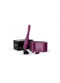 Фиолетовая секс-машина с функцией нагрева, насадками и присоской Sesh - Zalo - купить с доставкой в Благовещенске