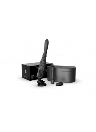 Черная секс-машина с функцией нагрева, насадками и присоской Sesh - Zalo - купить с доставкой в Благовещенске