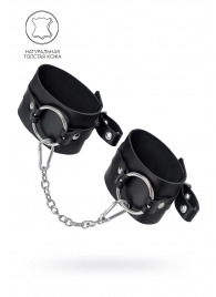 Черные оковы из толстой кожи с люверсами - Pecado - купить с доставкой в Благовещенске
