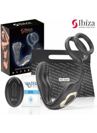 Черная анальная пробка с вращением и эрекционными кольцами - Ibiza - в Благовещенске купить с доставкой