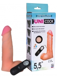 Фаллическая насадка Харнесс UNICOCK 5,5  с вибрацией - 17 см. - LOVETOY (А-Полимер) - купить с доставкой в Благовещенске