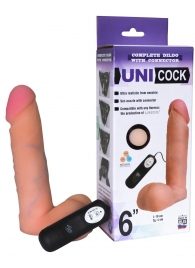 Фаллическая насадка Харнесс UNICOCK 6  с вибрацией - 18 см. - LOVETOY (А-Полимер) - купить с доставкой в Благовещенске