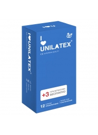 Классические презервативы Unilatex Natural Plain - 12 шт. + 3 шт. в подарок - Unilatex - купить с доставкой в Благовещенске