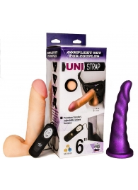 Вибрострапон с двумя насадками UniStrap - 18 и 18 см. - LOVETOY (А-Полимер) - купить с доставкой в Благовещенске