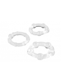 Набор из 3 прозрачных эрекционных колец с разным рельефом - A-toys - в Благовещенске купить с доставкой