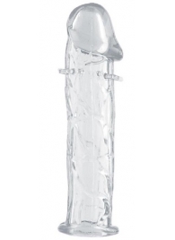 Гладкая прозрачная насадка с усиками под головкой - 12,5 см. - Toyfa Basic - в Благовещенске купить с доставкой