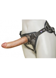 Насадка-фаллоимитатор на кожаных трусиках Harness Ultra Realistic 7  - 18 см. - LOVETOY (А-Полимер) - купить с доставкой в Благовещенске