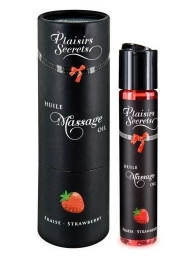 Массажное масло с ароматом клубники Huile de Massage Gourmande Fraise des Bois - 59 мл. - Plaisir Secret - купить с доставкой в Благовещенске