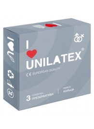 Презервативы с рёбрами Unilatex Ribbed - 3 шт. - Unilatex - купить с доставкой в Благовещенске